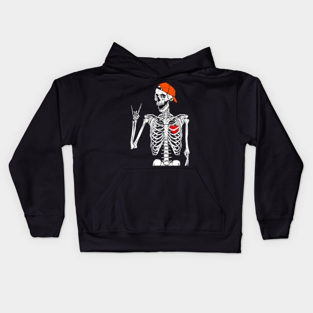 Halloween Shirts For Boys Kids Girl Rocker Skeleton Hand Rock On Costume Kids Hoodie by saugiohoc994